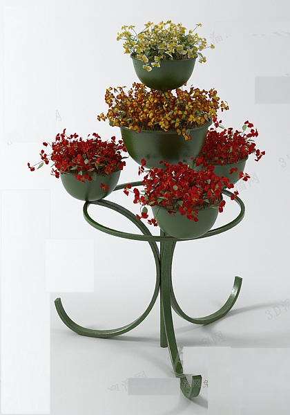 Mesa de estante de flores de hierro