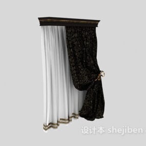Black And White Curtain Realistic 3d model