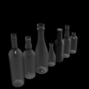 Bottles Different Sizes Collection 3d model