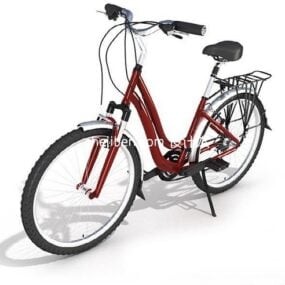 红色自行车中型3d模型