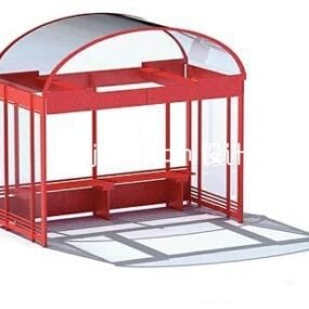 Modern Bus Station Steel Frame 3d model