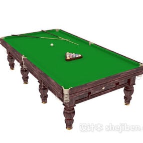 Wood Pool Table Sport Equipment 3d model