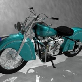 Vintage motorcykel stålkasse 3d-model