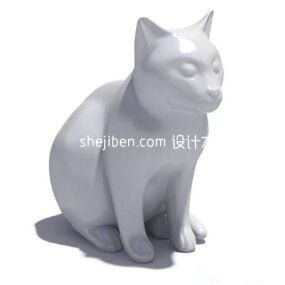 3д модель скульптуры животного кота