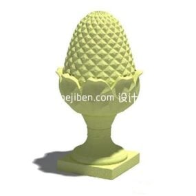 Modello 3d a forma di cono con decorazione per scultura all'aperto