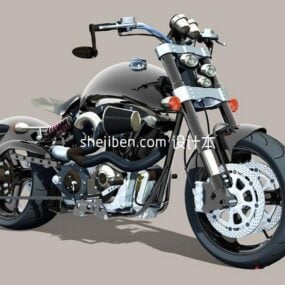 Harley Moto Chopper Style 3d model