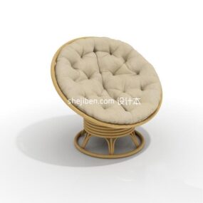Lounge Rattan Chair V1 3d model
