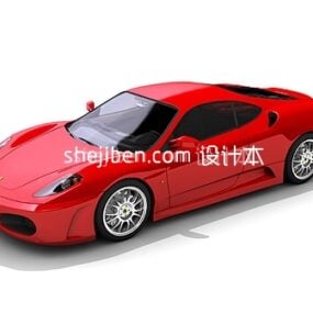 Modelo 3d del coche Ferrari rojo