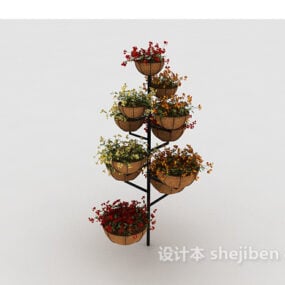 Modelo 3d de rack de flores com suporte de ferro