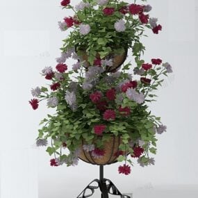 حامل زهور حديدي مصنوع من مادة فولاذية نموذج ثلاثي الأبعاد