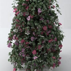 Dekorasjon blomsterstativ busker 3d-modell