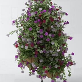Voordeur bloemstruiken 3D-model