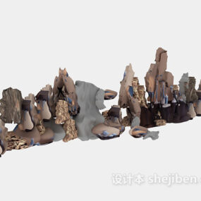 Fałszywa dekoracja z kamienia górskiego Model 3D