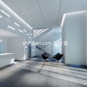 Black Room Office Interior 3d model