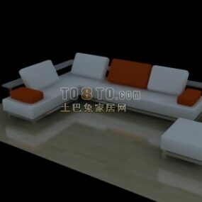 Modelo 3d de sofá de espera