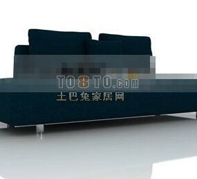 Tyg soffa mörkblå färg 3d-modell