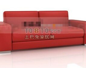 Canapé lisse sans accoudoirs avec oreillers modèle 3D