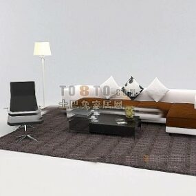 Sofa Blackwood Brown Leather 3d model