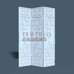 Modern Chinese Partition Carving Style 3d model