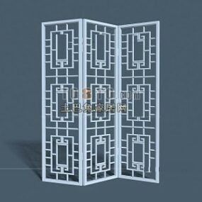 Modern Chinese Carved Partition Screen 3d model