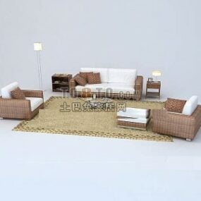 3д модель дивана, кресла, комплекта ковров
