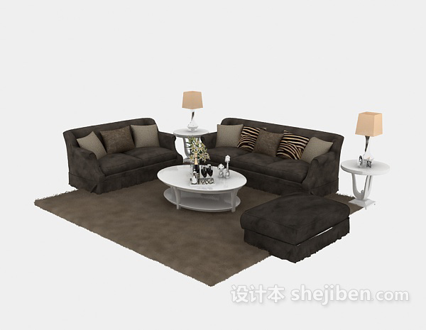 Europeisk brunt sofa sofabordssett