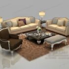 Sofa coffee table combination 3d model .