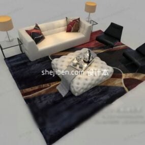 Modernt soffbord med matta 3d-modell