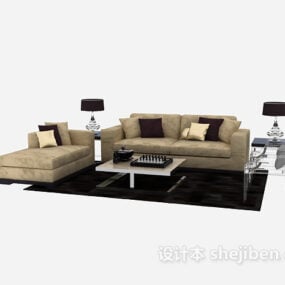 Moderne sofa Tre seter Polstret 3d-modell