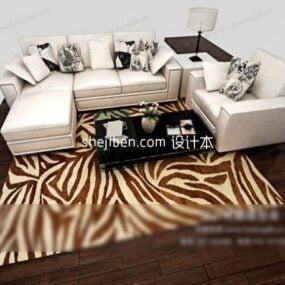 Modernes weißes Sofa-Wohnzimmermöbel-3D-Modell