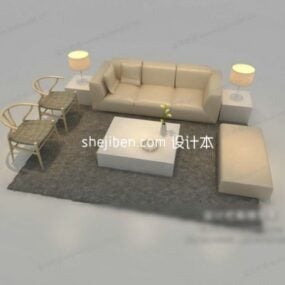 Elegant Antique Room With Furniture 3d model