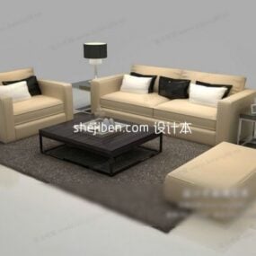 Mô hình hoàn thiện mẫu sofa sọc 3d