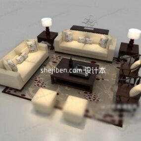 Modern Sofa With Textile Covered 3d model
