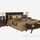Modern double bed 3d model .