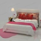 Double Bed Pink Color Bedroom Set