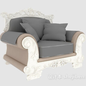 Modern Grey Casual Sofa Armchair 3d model