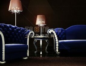 Leather Sofa Lounge Furniture 3d model