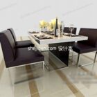 Modern black and white with atmospheric dining table 3d model .