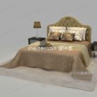 Double bed free 3d model .