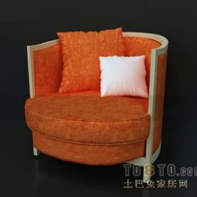 3д модель современного дивана-кресла круглой формы