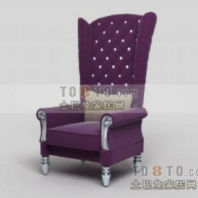 3д модель односпального дивана-кресла с высокой спинкой