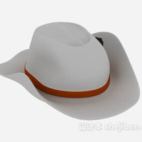 Λευκό καπέλο καουμπόη τρισδιάστατο μοντέλο
