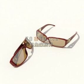 Fashion Glasses Brown Color 3d model