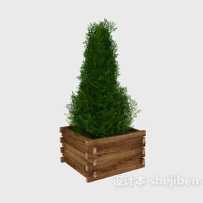 Planta verde bonsái en maceta modelo 3d