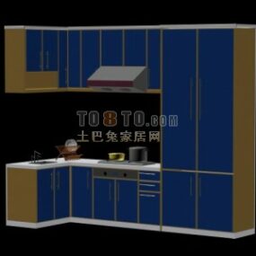 3д модель углового кухонного шкафа