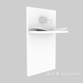 Washbasin With Cahir And Wooden Cabinet And Miror 3d model