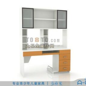 Mesa de estudio para niños con gabinete modelo 3d