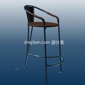 Bar Chair Modern Steel Legs 3d model