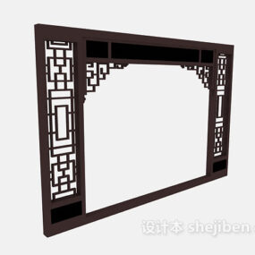 Chinese houten scheidingswand 3D-model