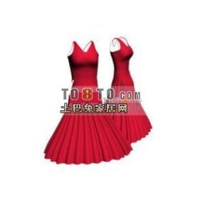 Жіноче плаття червоного кольору 3d модель